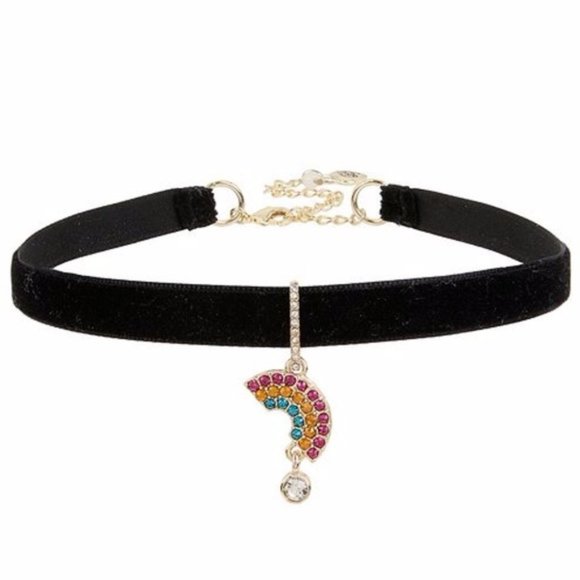 Betsey Johnson Jewelry - Betsey Johnson RAINBOW BLACK CHOKER